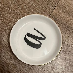 “A” initial jewelry dish